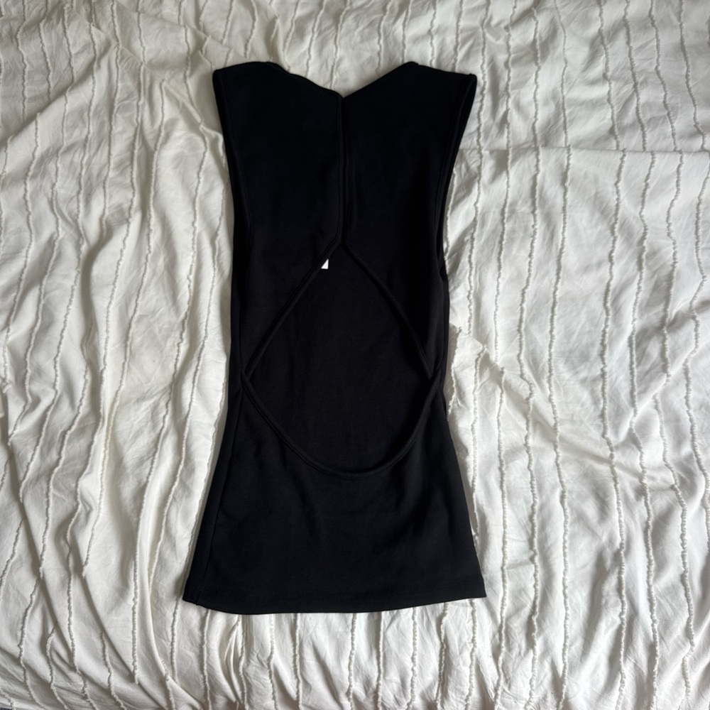 Zara Black back cutout Top